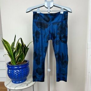 LULULEMON Inky Floral Blue Print Leggings